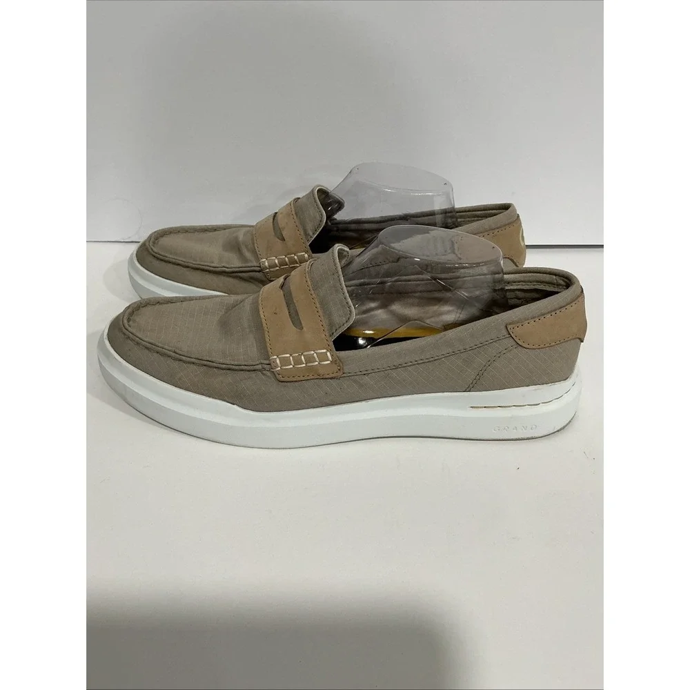 Cole Haan Grand 360 Penny Loafers Mens Size 11M Beige Slip On Boat Shoe C35480 - Picture 4 of 8